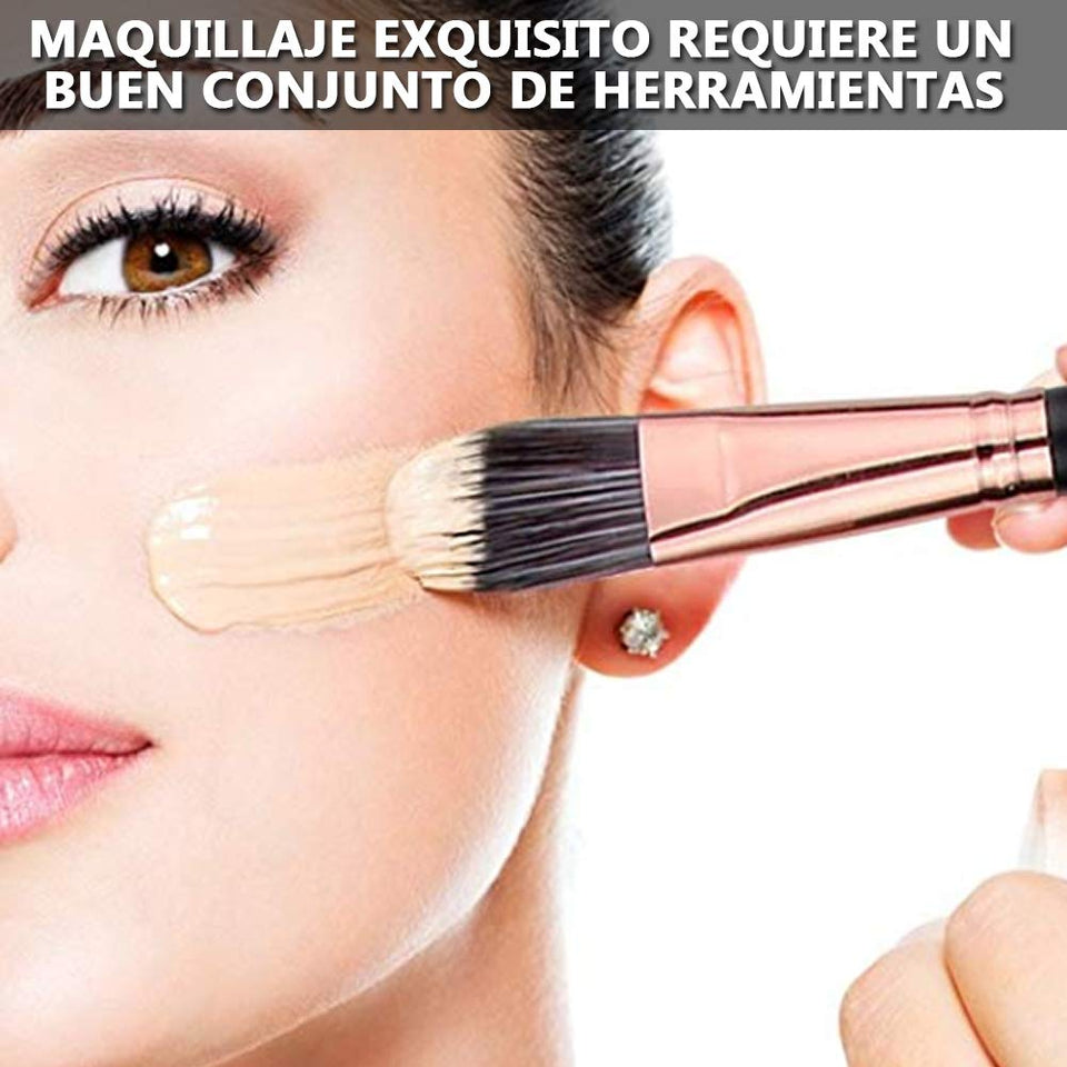 Base Maquillaje Professional Set de Brochas - RFAIKA 12 Piezas Pinceles de Maquillaje Suaves Belleza Maquillaje, Sombras de Ojos set de Brochas Cosmético Fundación Ojo Cara Sonrojo Cepillos Polvos Maquillaje (Negro)