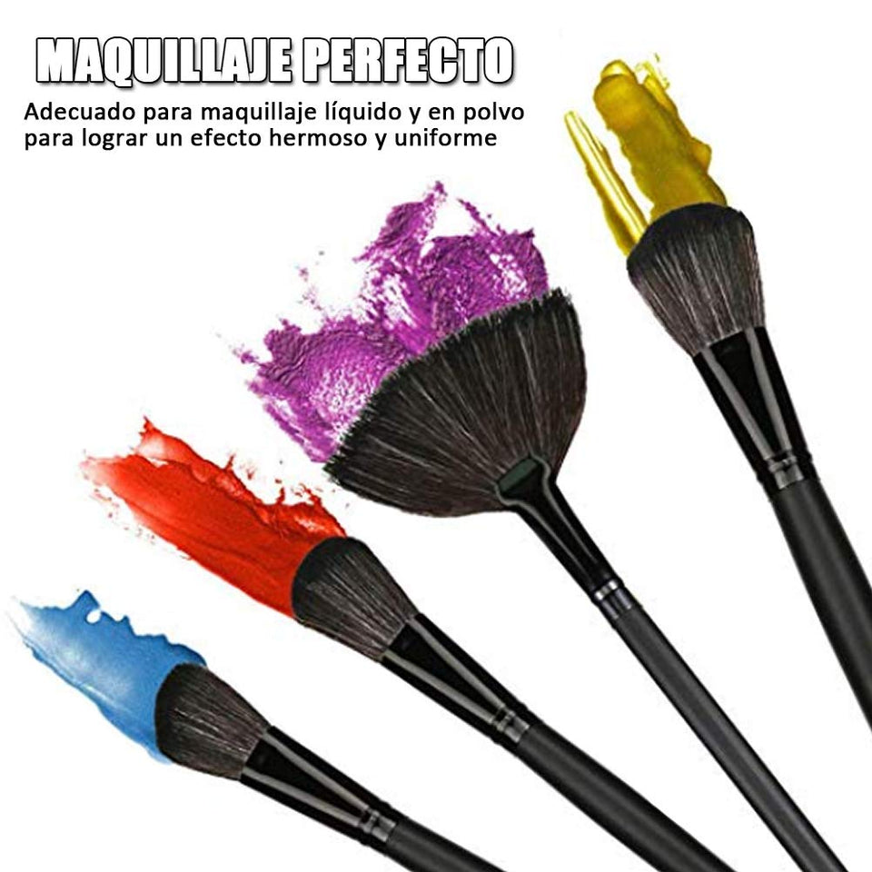 Base Maquillaje Professional Set de Brochas - RFAIKA 24 Piezas Pinceles de Maquillaje Suaves Belleza Maquillaje - Sombras de Ojos set de Brochas Cosmético Fundación Ojo Cara Sonrojo Cepillos Polvos Maquillaje (Negro)