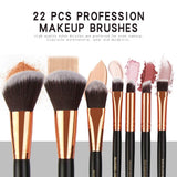 MAANGE Pinceles de Maquillaje 22 Piezas Profesional Kabuki Brochas de Maquillaje Sintetica Premium Suaves y Firmes Cosméticos Cepillos Kit ( Negro)