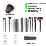 Base Maquillaje Professional Set de Brochas - RFAIKA 24 Piezas Pinceles de Maquillaje Suaves Belleza Maquillaje - Sombras de Ojos set de Brochas Cosmético Fundación Ojo Cara Sonrojo Cepillos Polvos Maquillaje (Negro)
