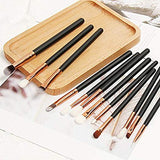 Brochas para ojos, GLURIZ 12 Piezas Brochas Ojos, Base Maquillaje Professional, Set de Brochas, Pinceles de Maquillaje, Color Negro