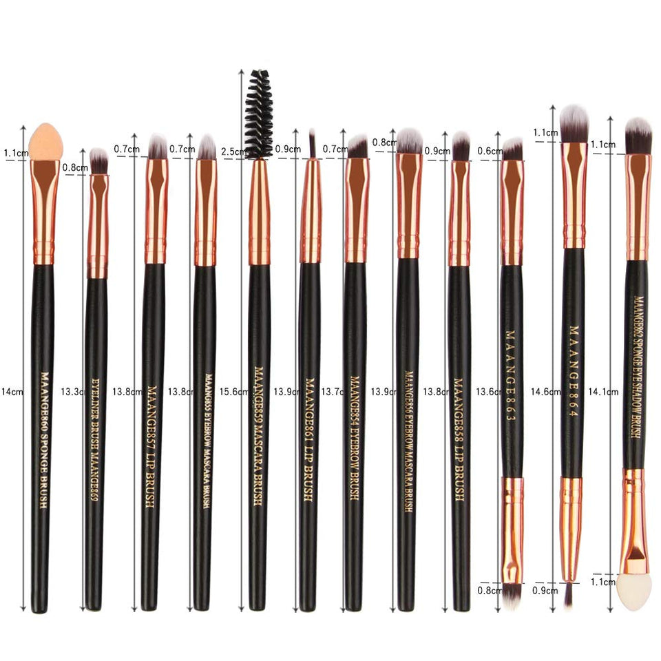 MAANGE Pinceles de Maquillaje 22 Piezas Profesional Kabuki Brochas de Maquillaje Sintetica Premium Suaves y Firmes Cosméticos Cepillos Kit ( Negro)