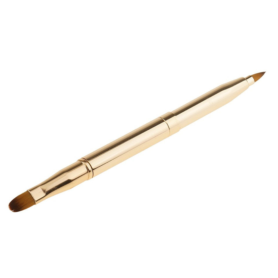 MagiDeal Cepillo de Labio Retráctil de Doble Cabeza Cosméticos Sombra de Maquillaje Color Oro