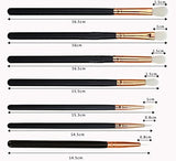 Brochas para ojos, GLURIZ 12 Piezas Brochas Ojos, Base Maquillaje Professional, Set de Brochas, Pinceles de Maquillaje, Color Negro