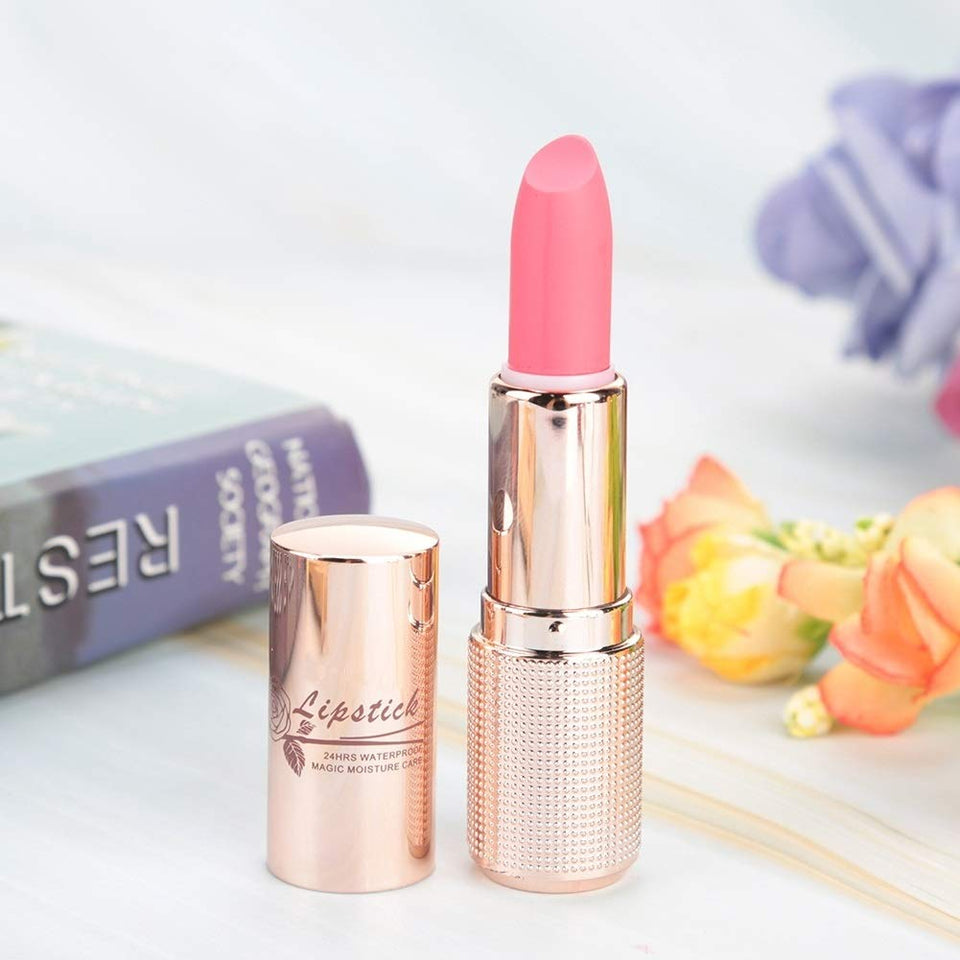 DEWIN Gold Tube Lipsticks Pintalabios de hidratación Profunda Cosméticos de Larga duración Pintalabios Brillo Labial Herramienta de Maquillaje Cosmético Labial (Color : 3)