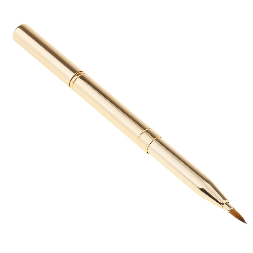 MagiDeal Cepillo de Labio Retráctil de Doble Cabeza Cosméticos Sombra de Maquillaje Color Oro