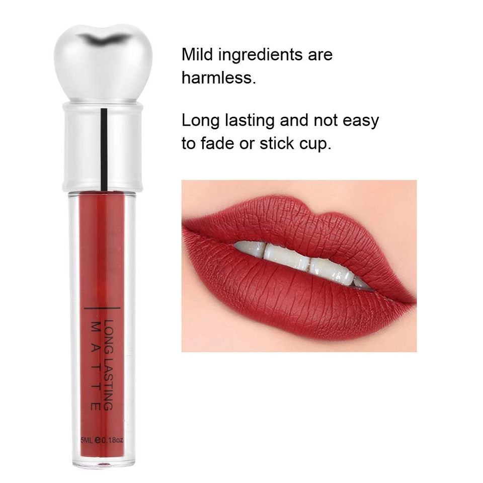 yuyte Mate Brillo de Labios, Duradero y no pegajoso Líquido Lápiz Labial Cosmético(09#)