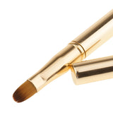 MagiDeal Cepillo de Labio Retráctil de Doble Cabeza Cosméticos Sombra de Maquillaje Color Oro