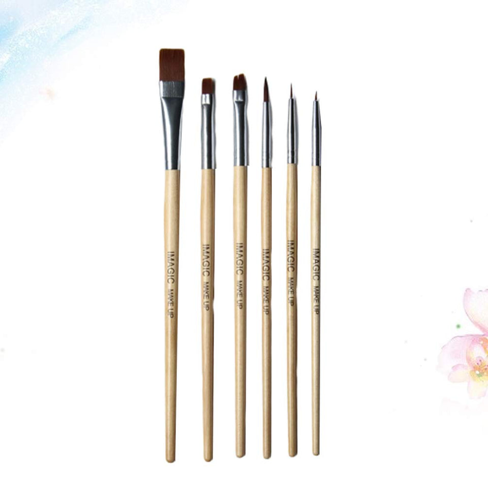 Beaupretty conjunto de pinceles para ojos de maquillaje, cerdas de nylon suave pincel de maquillaje pinceles cosméticos de mezcla profesional pinceles de pintura al óleo, 6 piezas