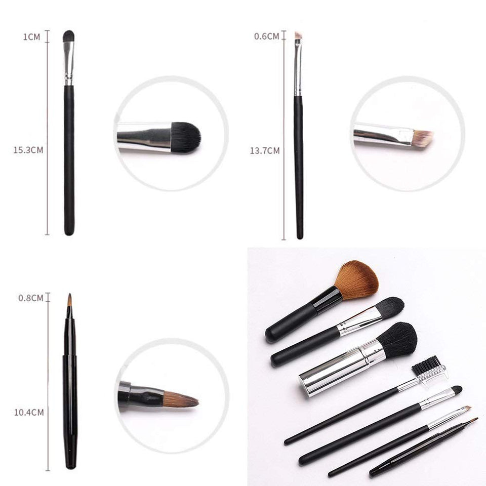 Brocha de Maquillaje Profesional 7 Piezas De Viaje De Moda De Maquillaje Cosmético Pinceles Kit De Maquillaje Mini Set, Regalos Para Navidad, Cumpleaños Herramienta de Maquillaje