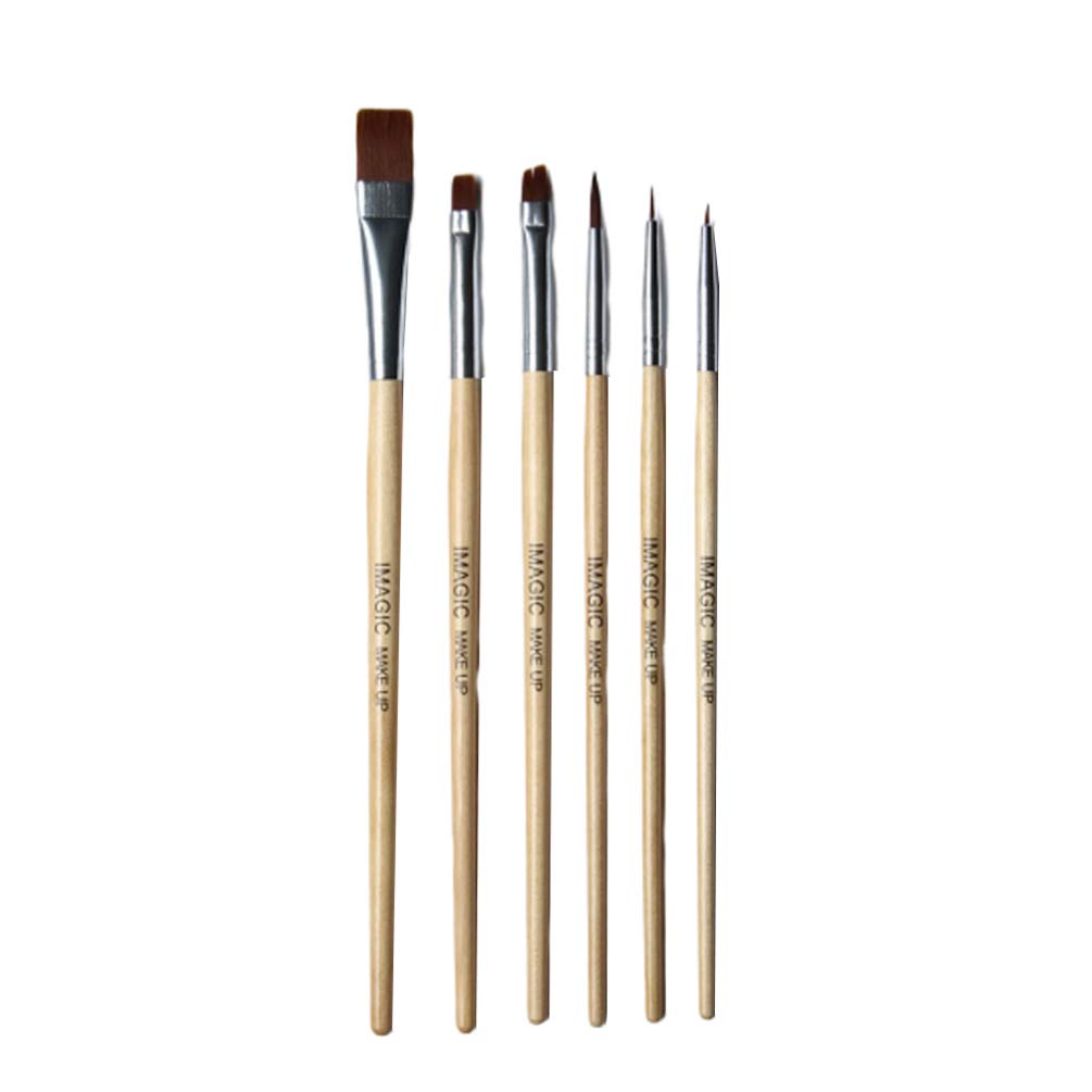 Beaupretty conjunto de pinceles para ojos de maquillaje, cerdas de nylon suave pincel de maquillaje pinceles cosméticos de mezcla profesional pinceles de pintura al óleo, 6 piezas