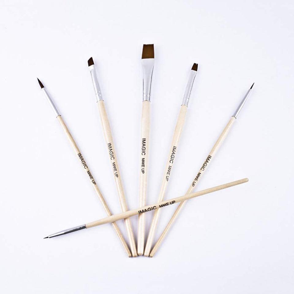 Beaupretty conjunto de pinceles para ojos de maquillaje, cerdas de nylon suave pincel de maquillaje pinceles cosméticos de mezcla profesional pinceles de pintura al óleo, 6 piezas