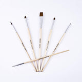 Beaupretty conjunto de pinceles para ojos de maquillaje, cerdas de nylon suave pincel de maquillaje pinceles cosméticos de mezcla profesional pinceles de pintura al óleo, 6 piezas