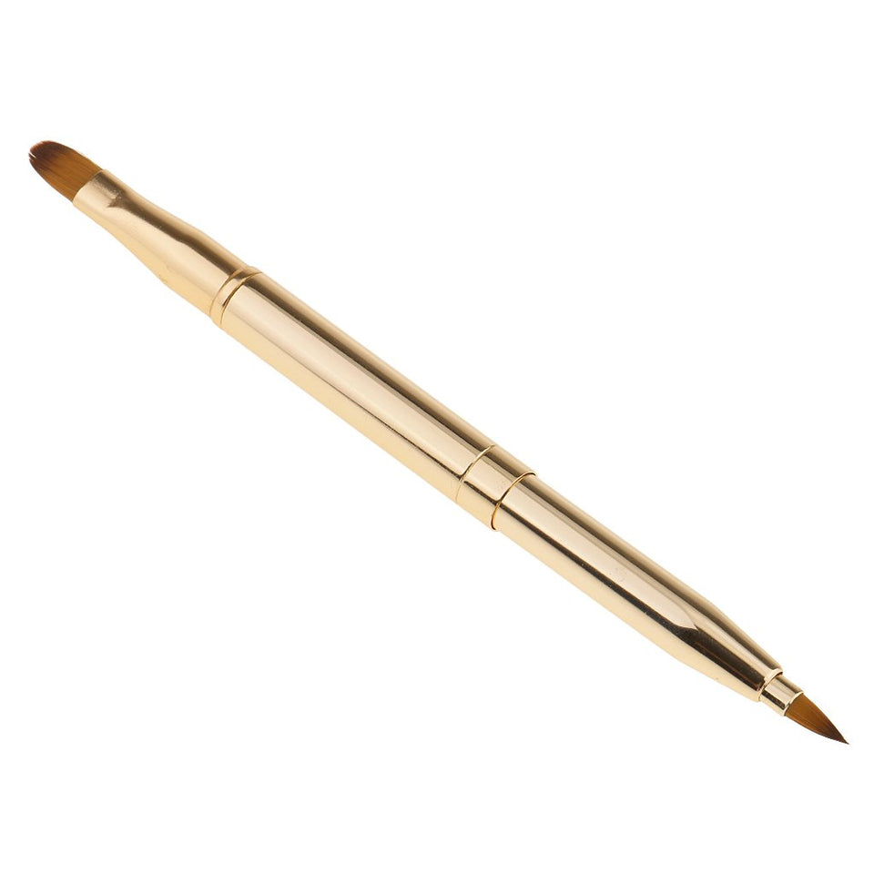 MagiDeal Cepillo de Labio Retráctil de Doble Cabeza Cosméticos Sombra de Maquillaje Color Oro