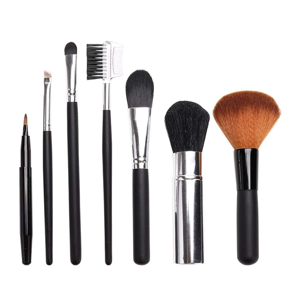 Brocha de Maquillaje Profesional 7 Piezas De Viaje De Moda De Maquillaje Cosmético Pinceles Kit De Maquillaje Mini Set, Regalos Para Navidad, Cumpleaños Herramienta de Maquillaje