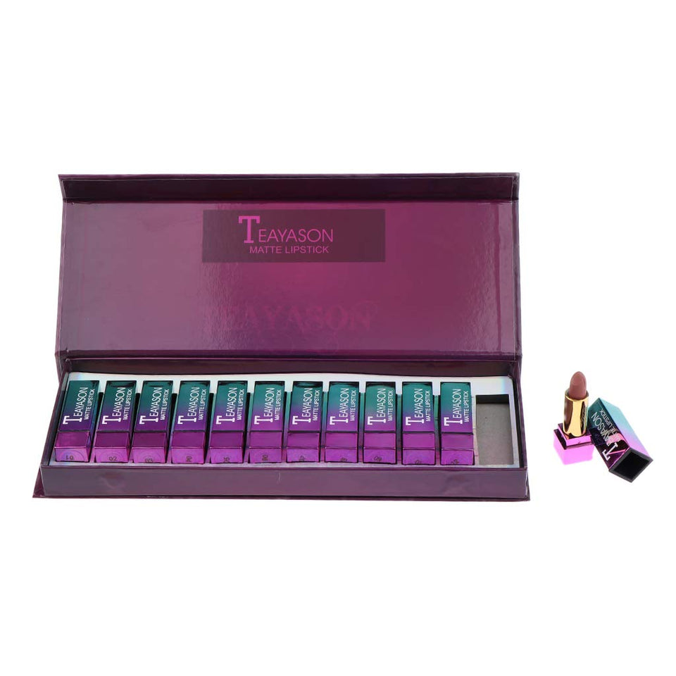 Fityle 12 Piezas Mate Lip Gloss Lápiz Labial Líquido Kit Cosmético De Larga Duración A Prueba De Agua