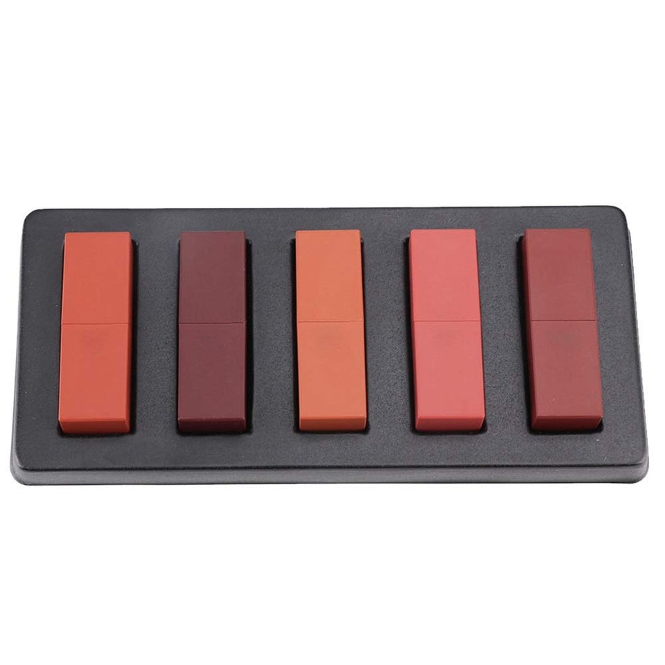 DEWIN Set de lápices labiales - Set de lápices labiales Mate de 5 Colores Maquillaje de Labios Lápiz Labial Natural de Larga duración Brillo Labial Cosmético