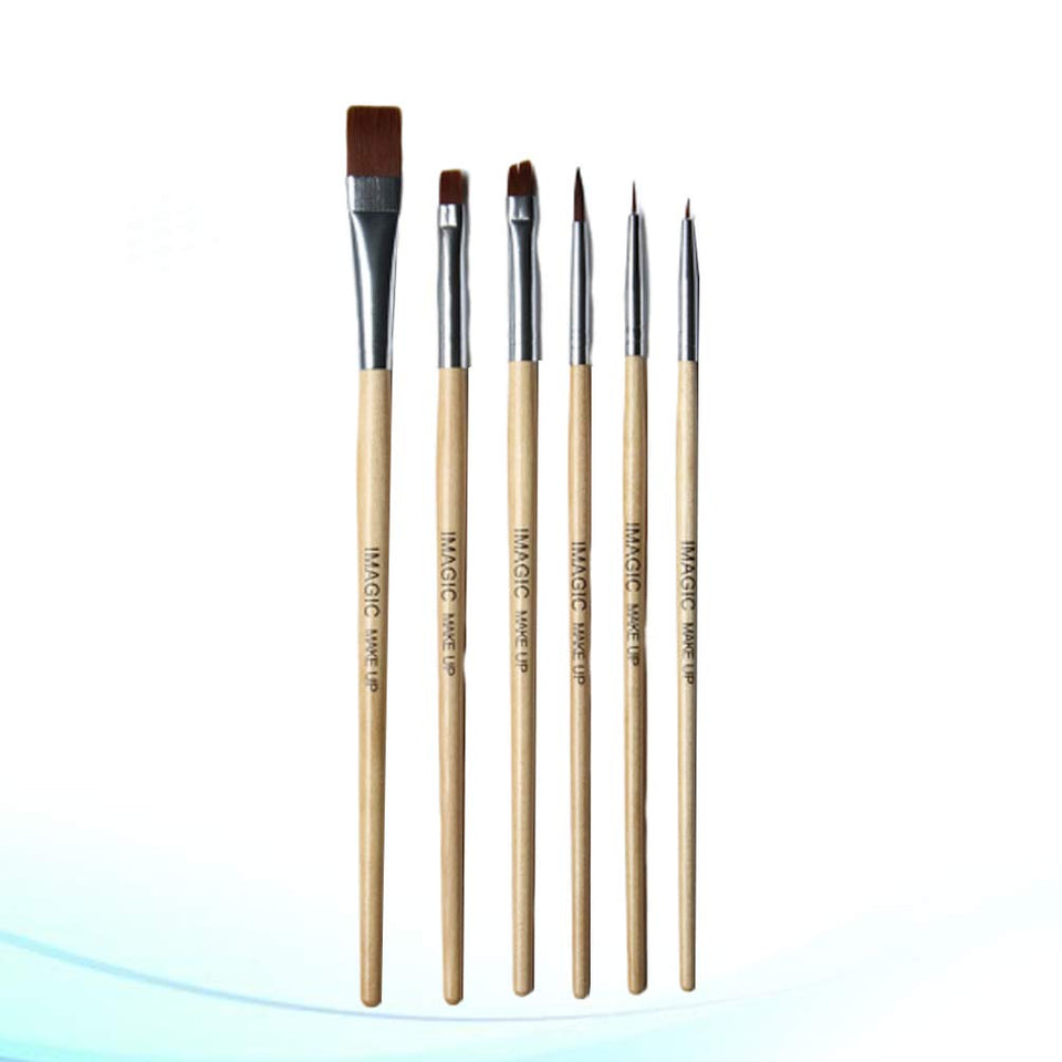 Beaupretty conjunto de pinceles para ojos de maquillaje, cerdas de nylon suave pincel de maquillaje pinceles cosméticos de mezcla profesional pinceles de pintura al óleo, 6 piezas