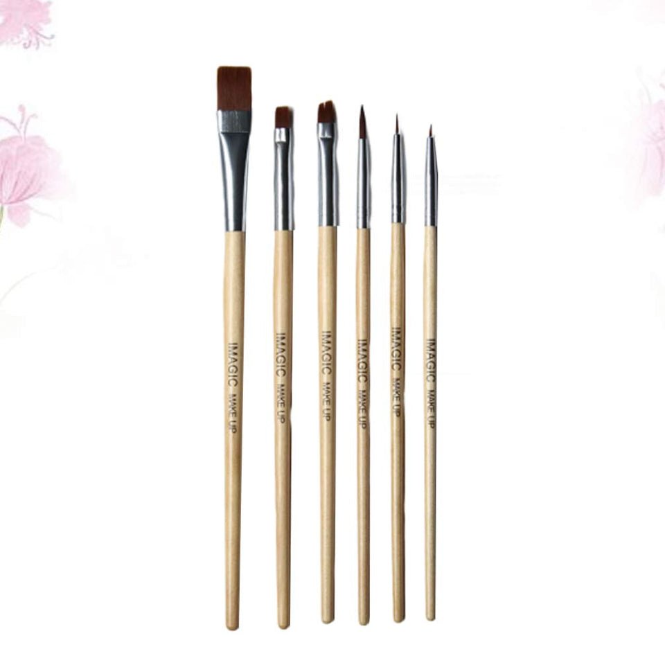 Beaupretty conjunto de pinceles para ojos de maquillaje, cerdas de nylon suave pincel de maquillaje pinceles cosméticos de mezcla profesional pinceles de pintura al óleo, 6 piezas