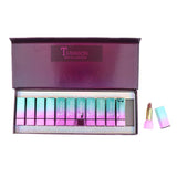 Fityle 12 Piezas Mate Lip Gloss Lápiz Labial Líquido Kit Cosmético De Larga Duración A Prueba De Agua