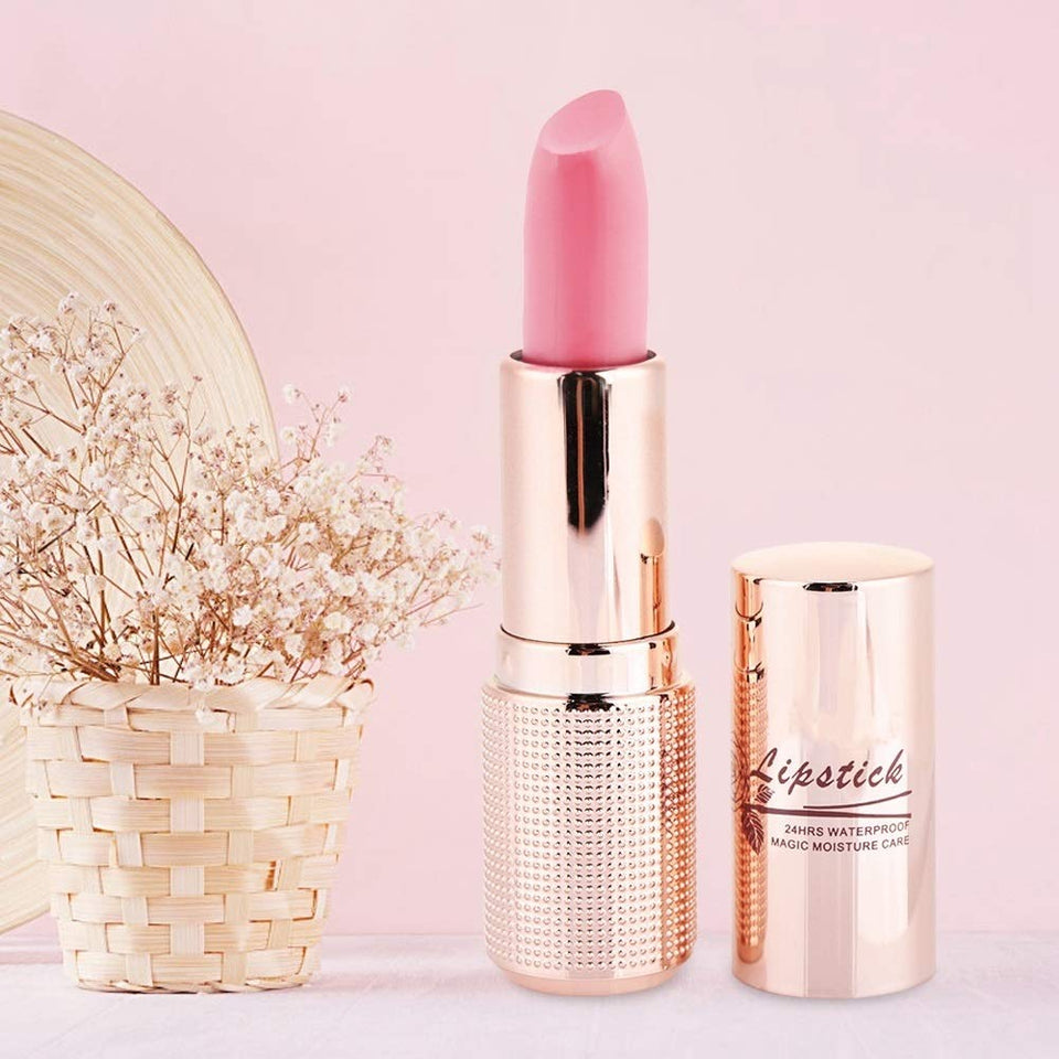 DEWIN Gold Tube Lipsticks Pintalabios de hidratación Profunda Cosméticos de Larga duración Pintalabios Brillo Labial Herramienta de Maquillaje Cosmético Labial (Color : 3)