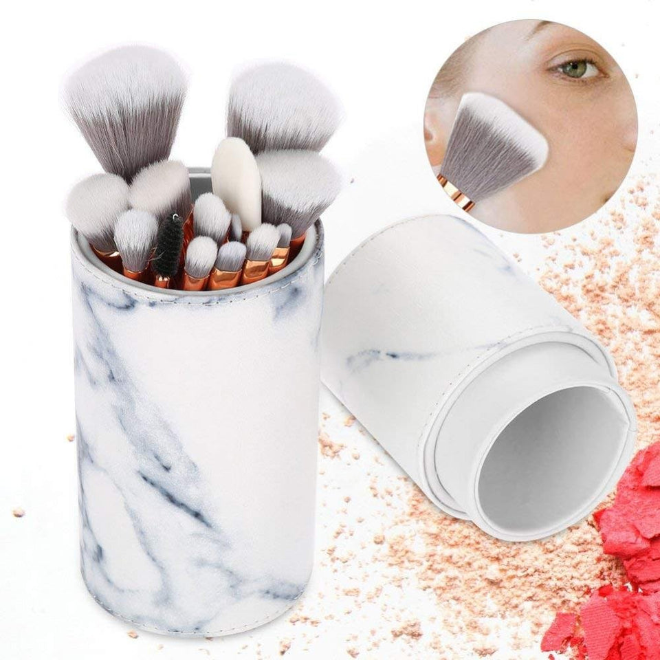 Pincel de maquillaje, 15 Unids/set Marbling Beauty Kit de Pinceles de Maquillaje Cepillo de Cejas Sombra de Ojos Cepillo Cosmético Profesional + Caja de Almacenamiento