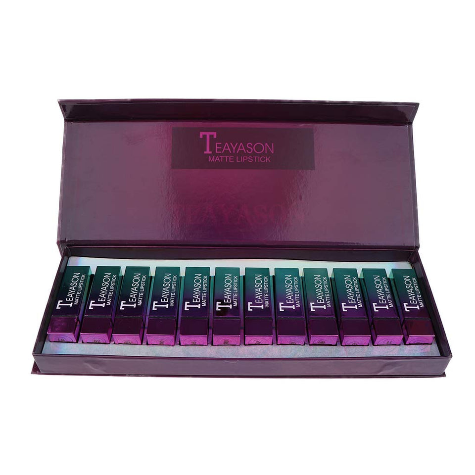 Fityle 12 Piezas Mate Lip Gloss Lápiz Labial Líquido Kit Cosmético De Larga Duración A Prueba De Agua