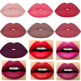 DEWIN Set de lápiz Labial Mate - Lápiz Labial de 12 Colores Lápiz Labial hidratante de Larga duración Brillo Labial Herramienta de Maquillaje cosmético