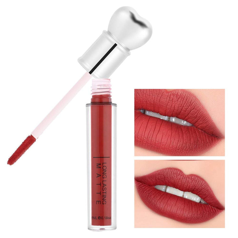 yuyte Mate Brillo de Labios, Duradero y no pegajoso Líquido Lápiz Labial Cosmético(09#)