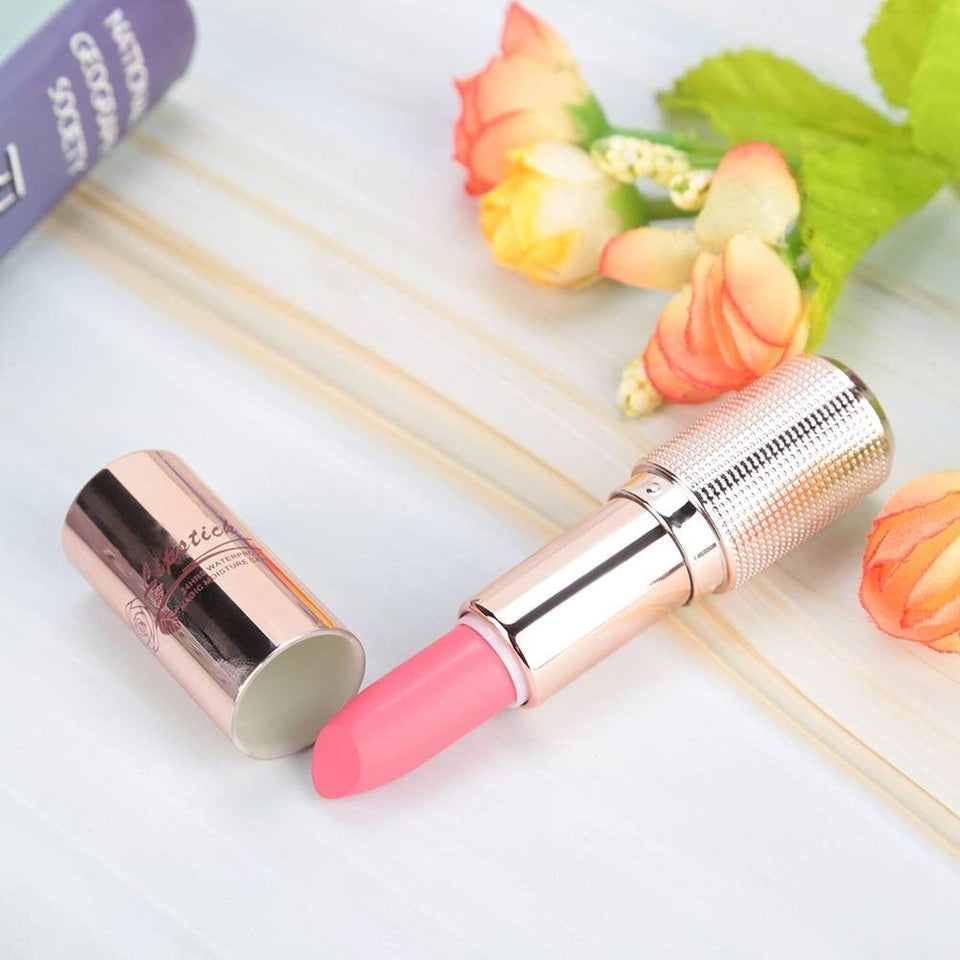 DEWIN Gold Tube Lipsticks Pintalabios de hidratación Profunda Cosméticos de Larga duración Pintalabios Brillo Labial Herramienta de Maquillaje Cosmético Labial (Color : 3)