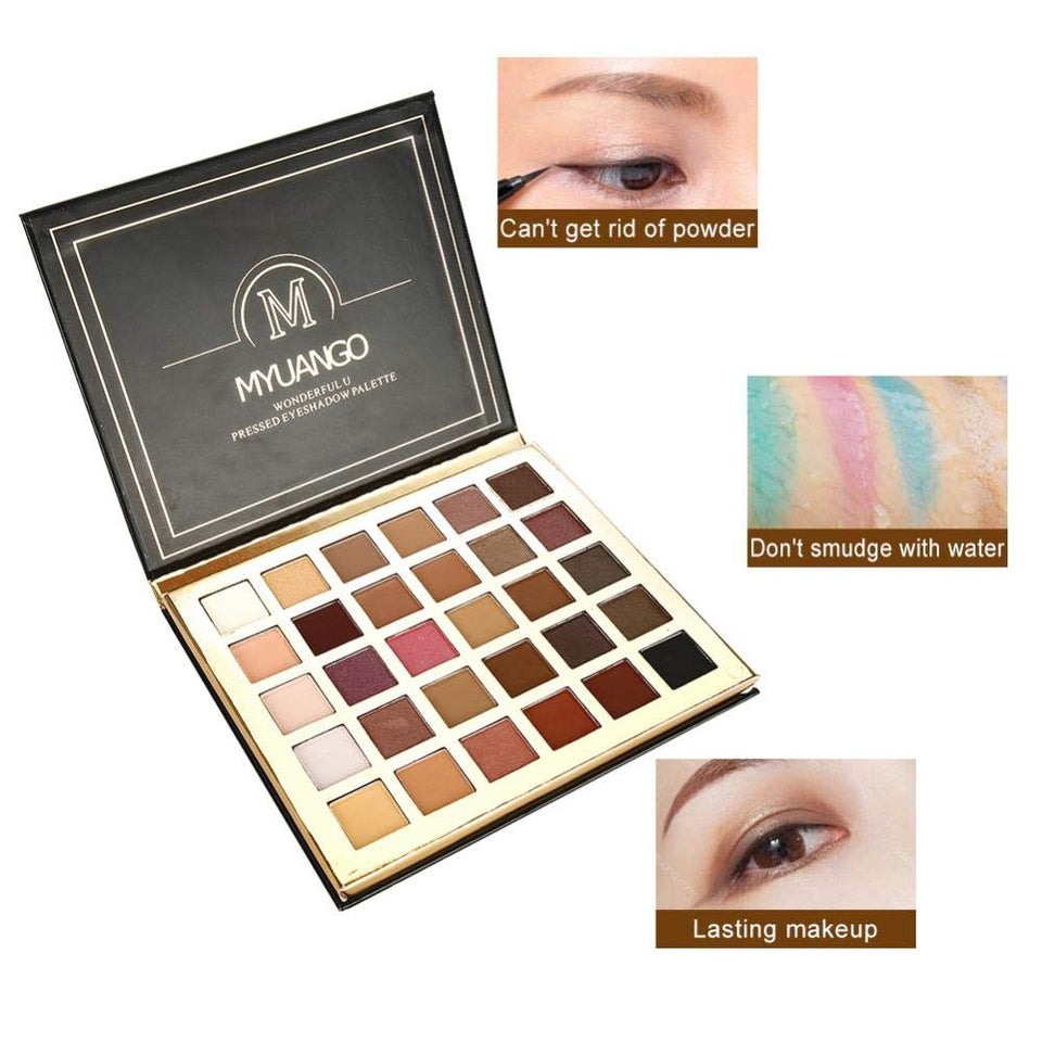Sombra de ojos, Pearl + Sombra de ojos mate, Polvo fino, Resistente al agua duradera, Maquillaje Nude, Maquillaje ahumado para principiantes, Cosméticos, 30 colores