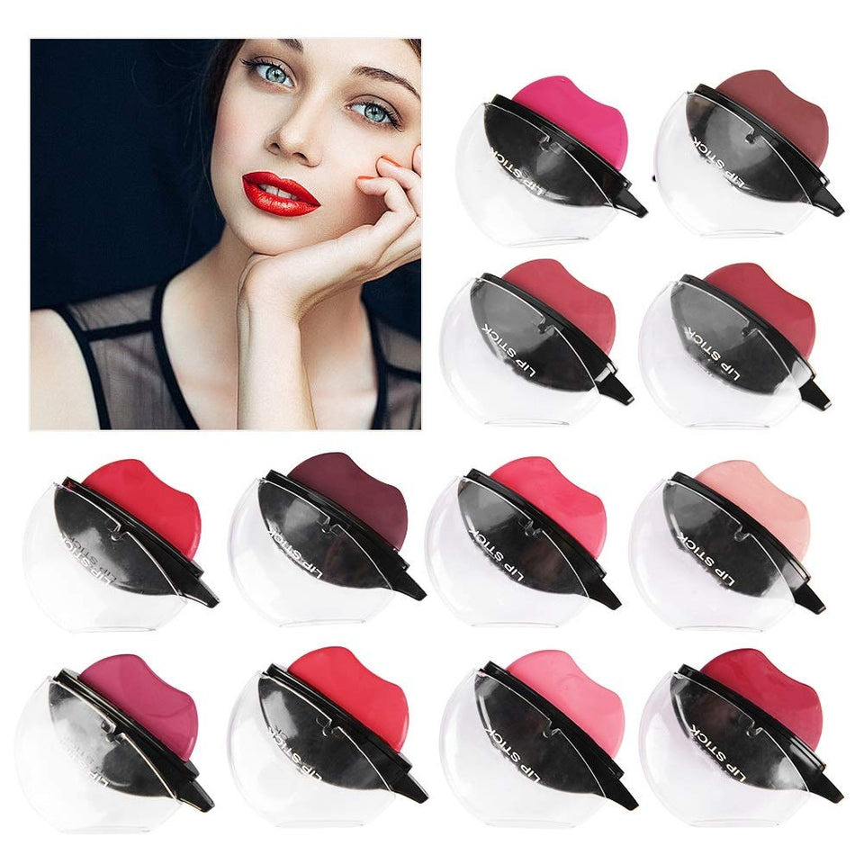 DEWIN Set de lápiz Labial Mate - Lápiz Labial de 12 Colores Lápiz Labial hidratante de Larga duración Brillo Labial Herramienta de Maquillaje cosmético