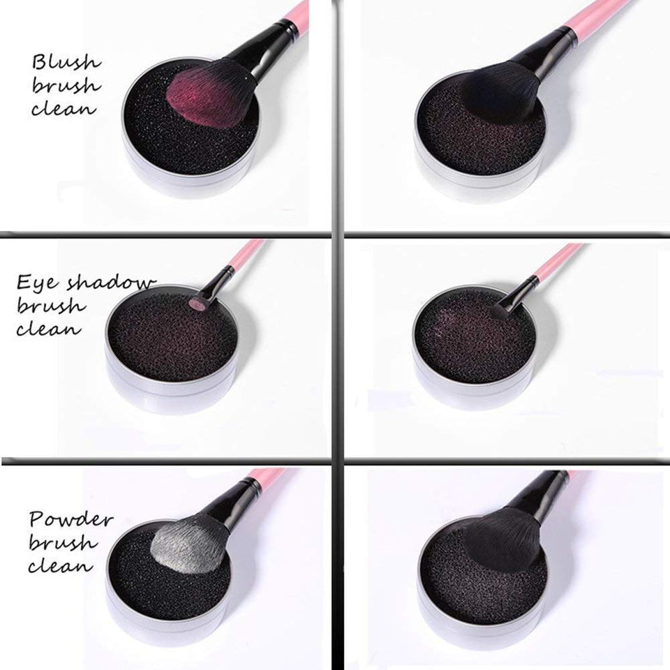 Dewin Pincel Limpiador de Maquillaje - Herramienta de Limpieza de Pinceles de Maquillaje, Limpiador de esponjas cosmético para Quitar el Color del Polvo, Limpiador de esponjas, Caja Limpia