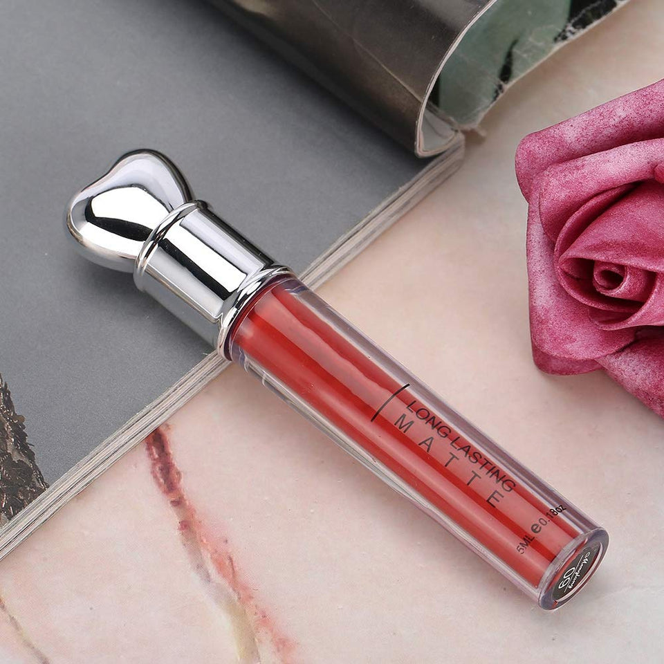 yuyte Mate Brillo de Labios, Duradero y no pegajoso Líquido Lápiz Labial Cosmético(09#)