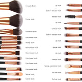 MAANGE Pinceles de Maquillaje 22 Piezas Profesional Kabuki Brochas de Maquillaje Sintetica Premium Suaves y Firmes Cosméticos Cepillos Kit ( Negro)