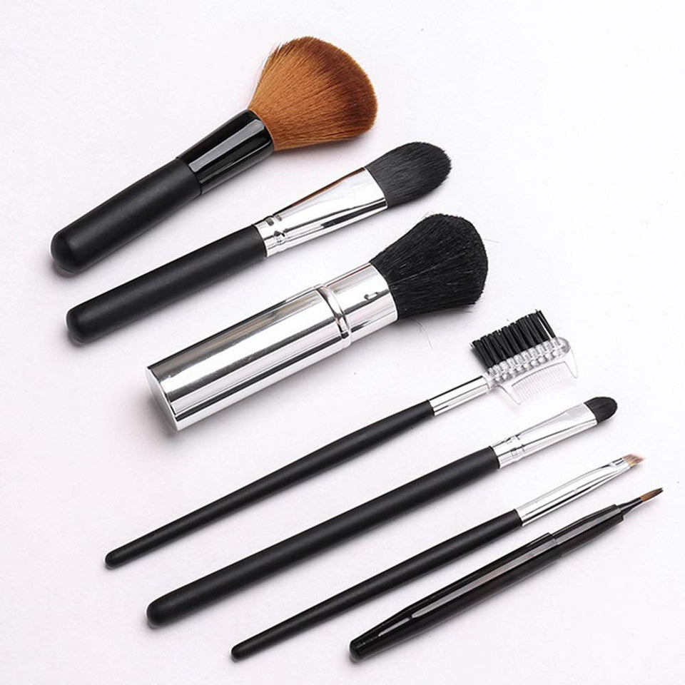 Brocha de Maquillaje Profesional 7 Piezas De Viaje De Moda De Maquillaje Cosmético Pinceles Kit De Maquillaje Mini Set, Regalos Para Navidad, Cumpleaños Herramienta de Maquillaje