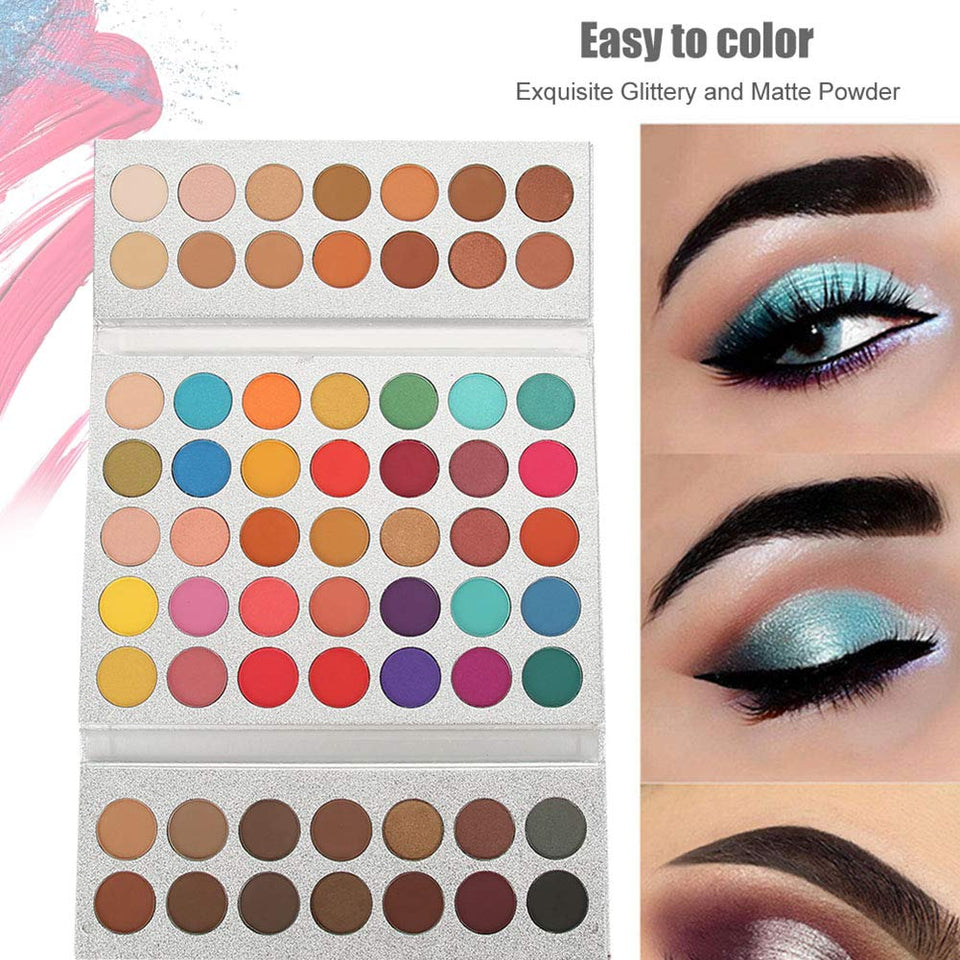 DeWin Paleta de Sombras de Ojos - Beauty Glazed 63 Colors Pearlescent Matte Eyeshadow, Cosméticos oculares, Paleta de Maquillaje