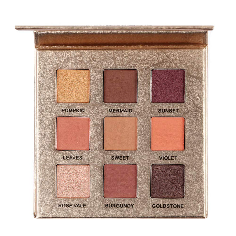 Hennta Nuevo 9 Color Shimmer Glitter Polvo de Sombra de Ojos Mate Sombra de Ojos Maquillaje cosmético Crepúsculo y Atardecer Paleta de Maquillaje Cosméticos