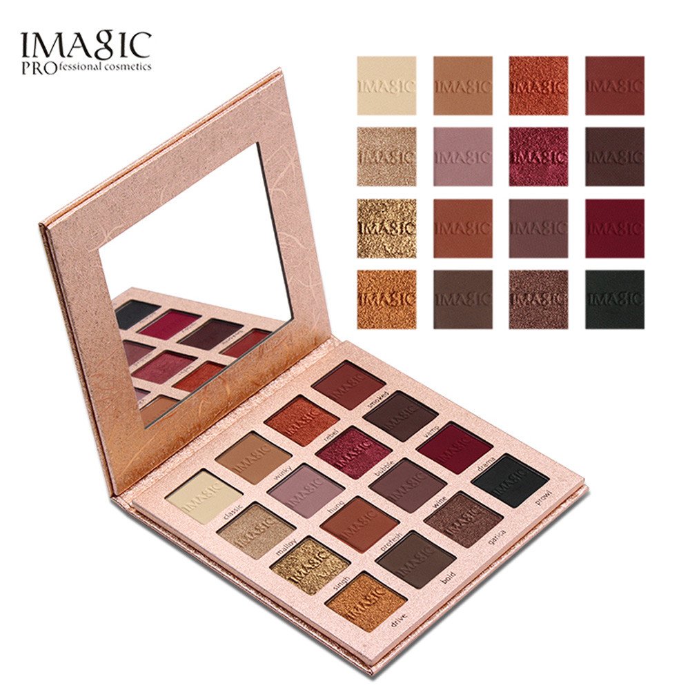 Hennta Nuevo 16 Color Shimmer Glitter Paleta de Sombra de Ojos Mate Sombra de Ojos Maquillaje Cosmético Palletes Bandeja cosméticos Regalo Romántico