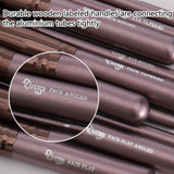 Pinceles de maquillaje, Qivange sintético Kabuki Pinceles de maquillaje Set Foundation Blush Powder Pinceles de sombra de ojos Cosmetic Brush Kit (10 piezas de café dorado)