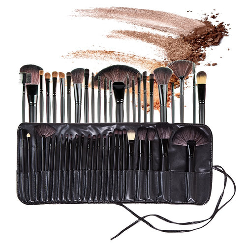 Base Maquillaje Professional Set de Brochas - RFAIKA 24 Piezas Pinceles de Maquillaje Suaves Belleza Maquillaje - Sombras de Ojos set de Brochas Cosmético Fundación Ojo Cara Sonrojo Cepillos Polvos Maquillaje (Negro)