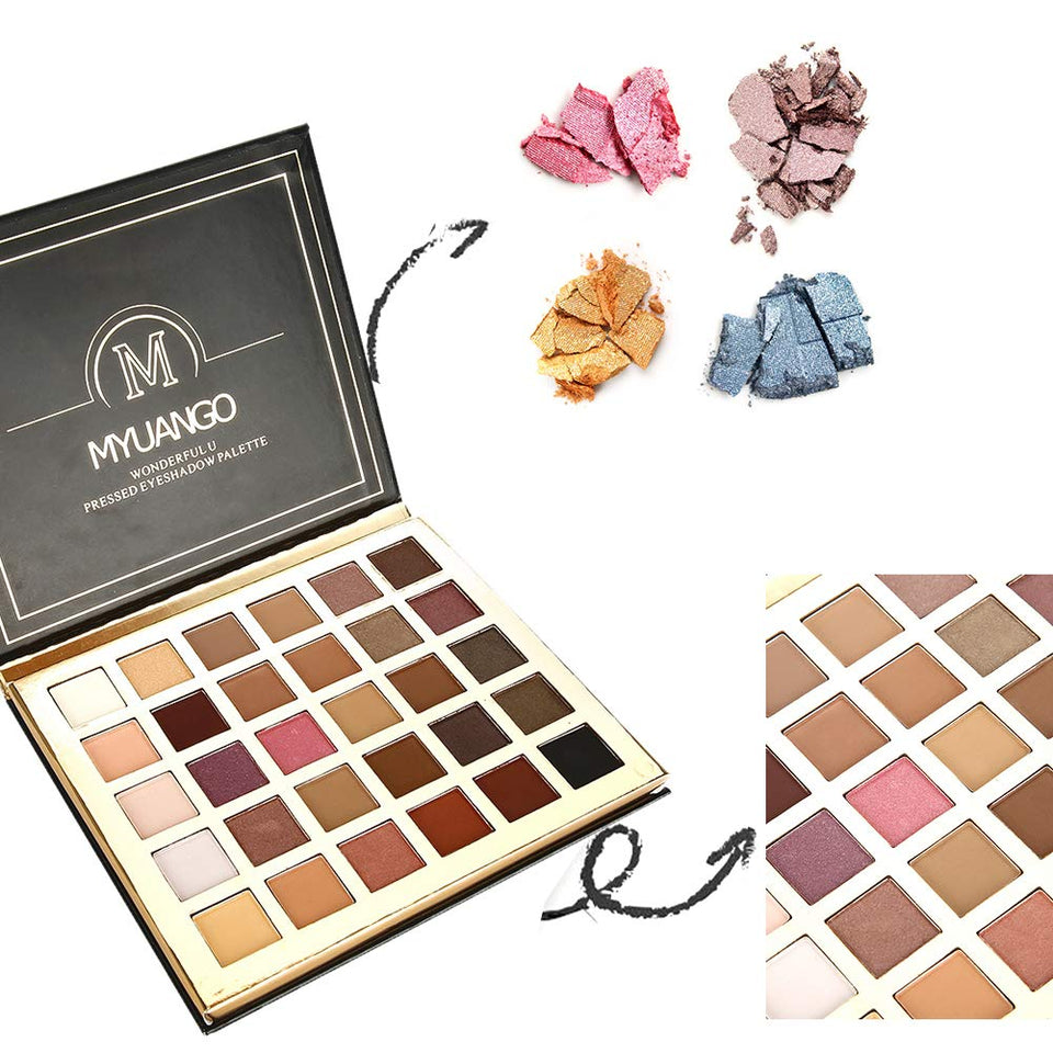 Sombra de ojos, Pearl + Sombra de ojos mate, Polvo fino, Resistente al agua duradera, Maquillaje Nude, Maquillaje ahumado para principiantes, Cosméticos, 30 colores