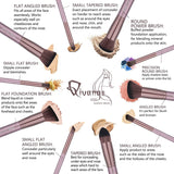 Pinceles de maquillaje, Qivange sintético Kabuki Pinceles de maquillaje Set Foundation Blush Powder Pinceles de sombra de ojos Cosmetic Brush Kit (10 piezas de café dorado)